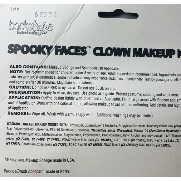 Rubie's Clown Makeup Kit Backstage Theatrical Multicolor Spooky Faces Washable - Picture 7 of 7